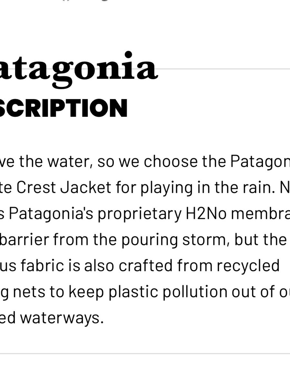 Patagonia Granite Crest  Rain Jacket - size small- New with tags - Picture 7 of 10